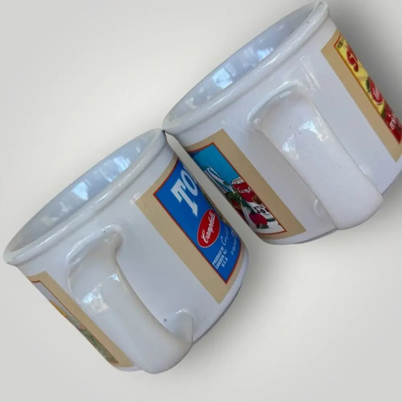 Campbell's Vintage Soup Mugs 2005 Set of 2 Collectible Houston Harvest 16 oz - Picture 6 of 10